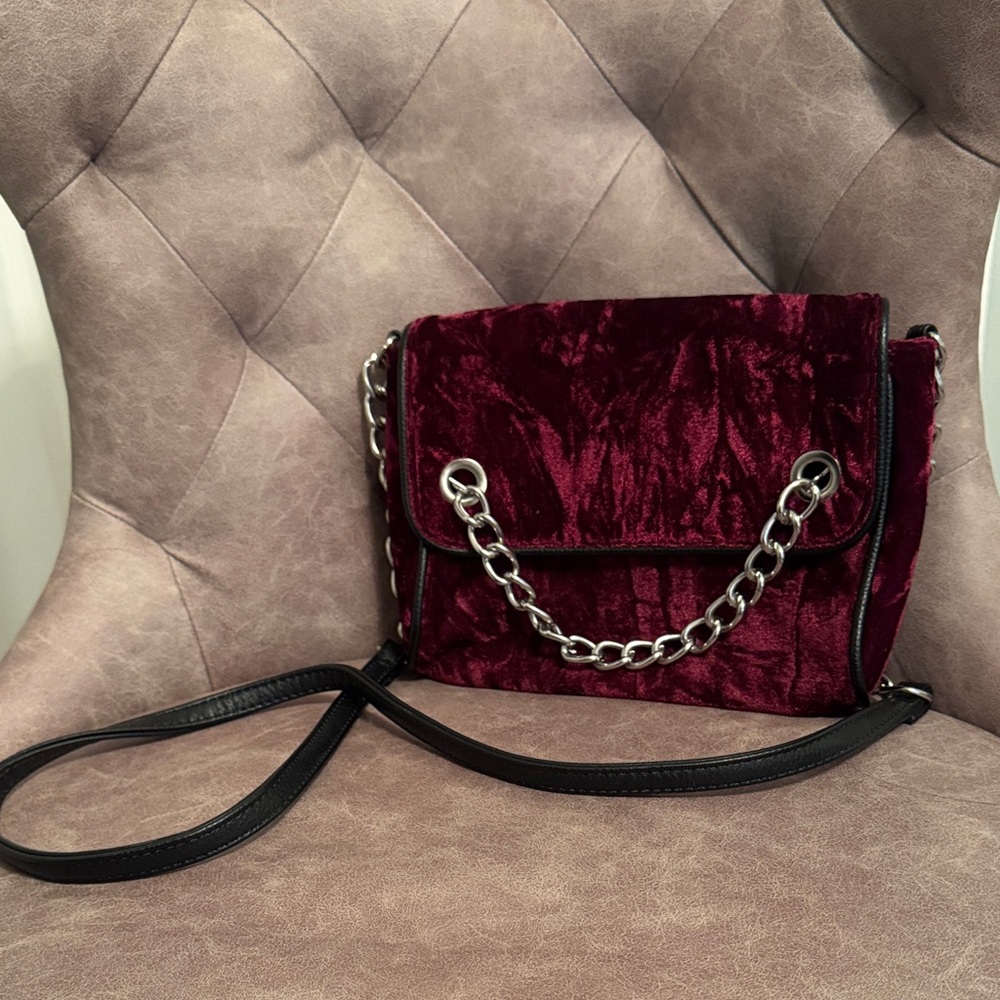 Madden Girl Velvet Crossbody Bag - Deep Red